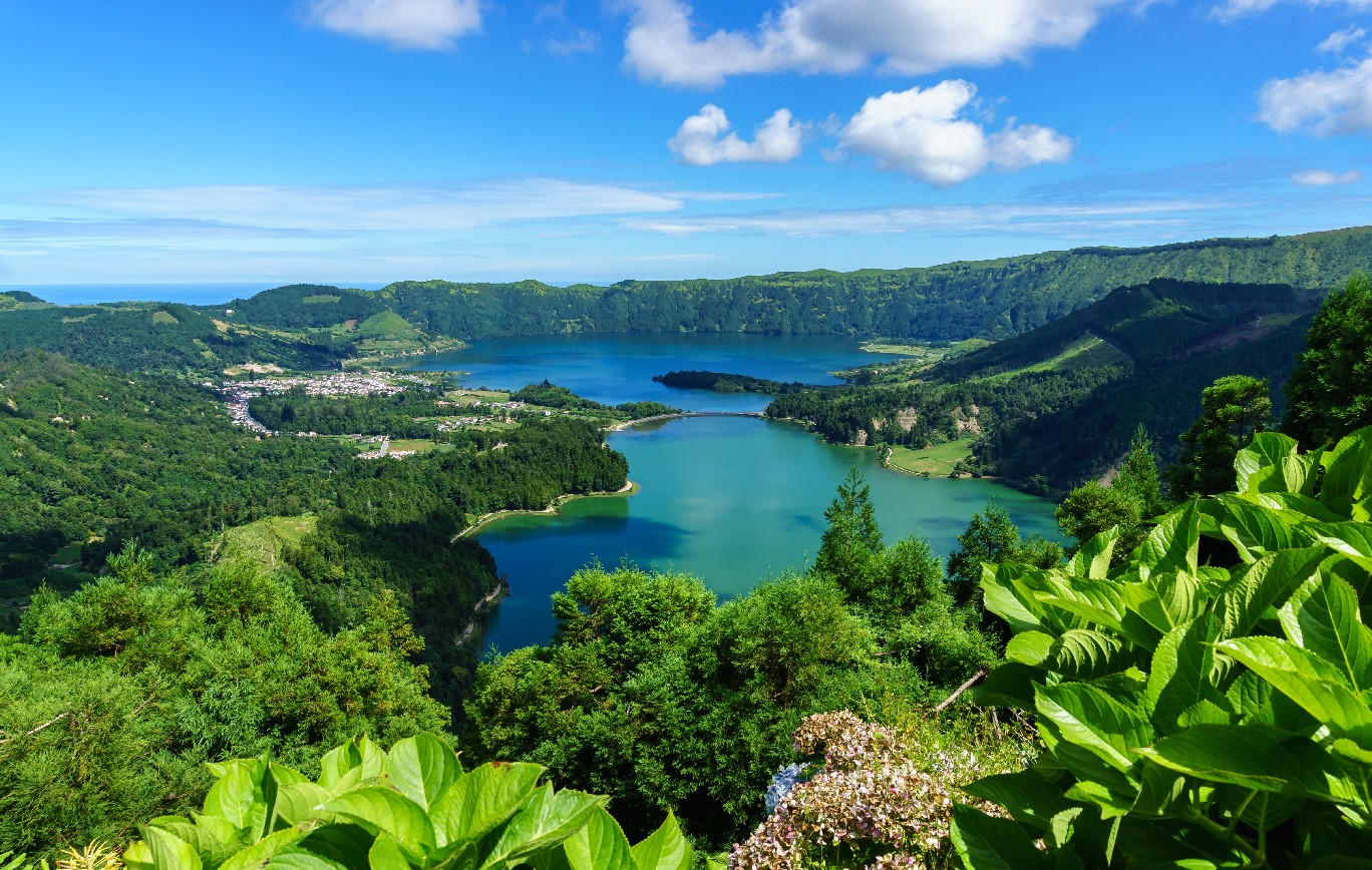 Fietsen op het Groene Eiland Sao Miguel Afbeelding